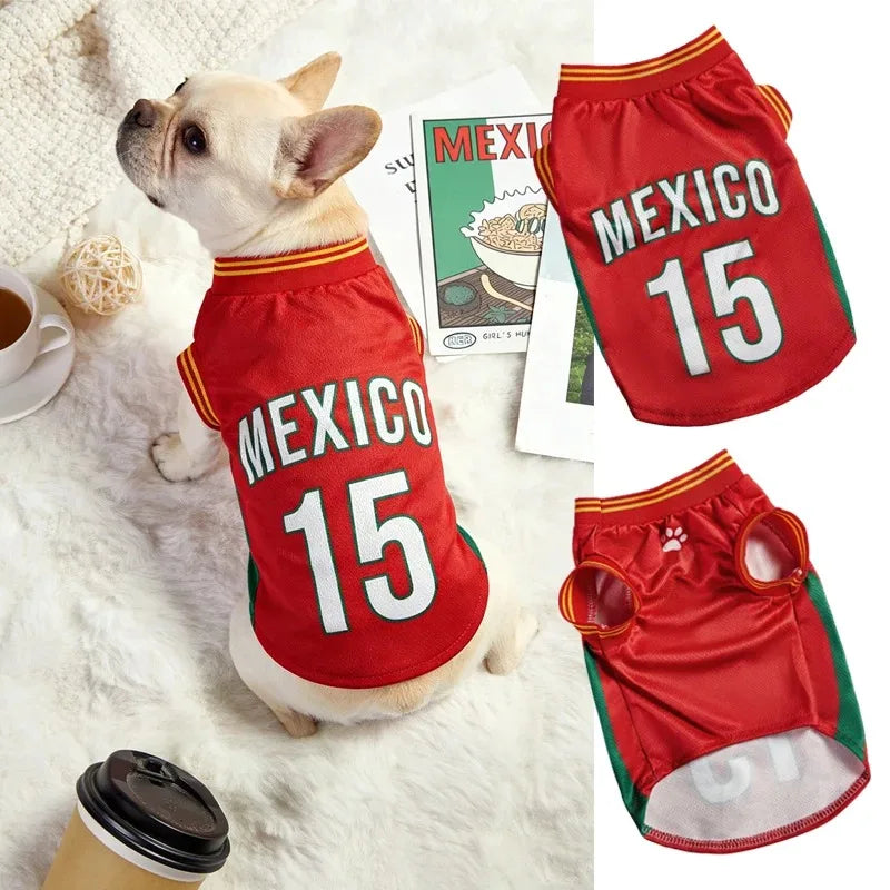 Breathable Mesh Pet Jersey Summer Dogs Soccer Clothes T-shirts Sleeveless Puppy Vest for Teddy Chihuahua Bichon Pets Supplies