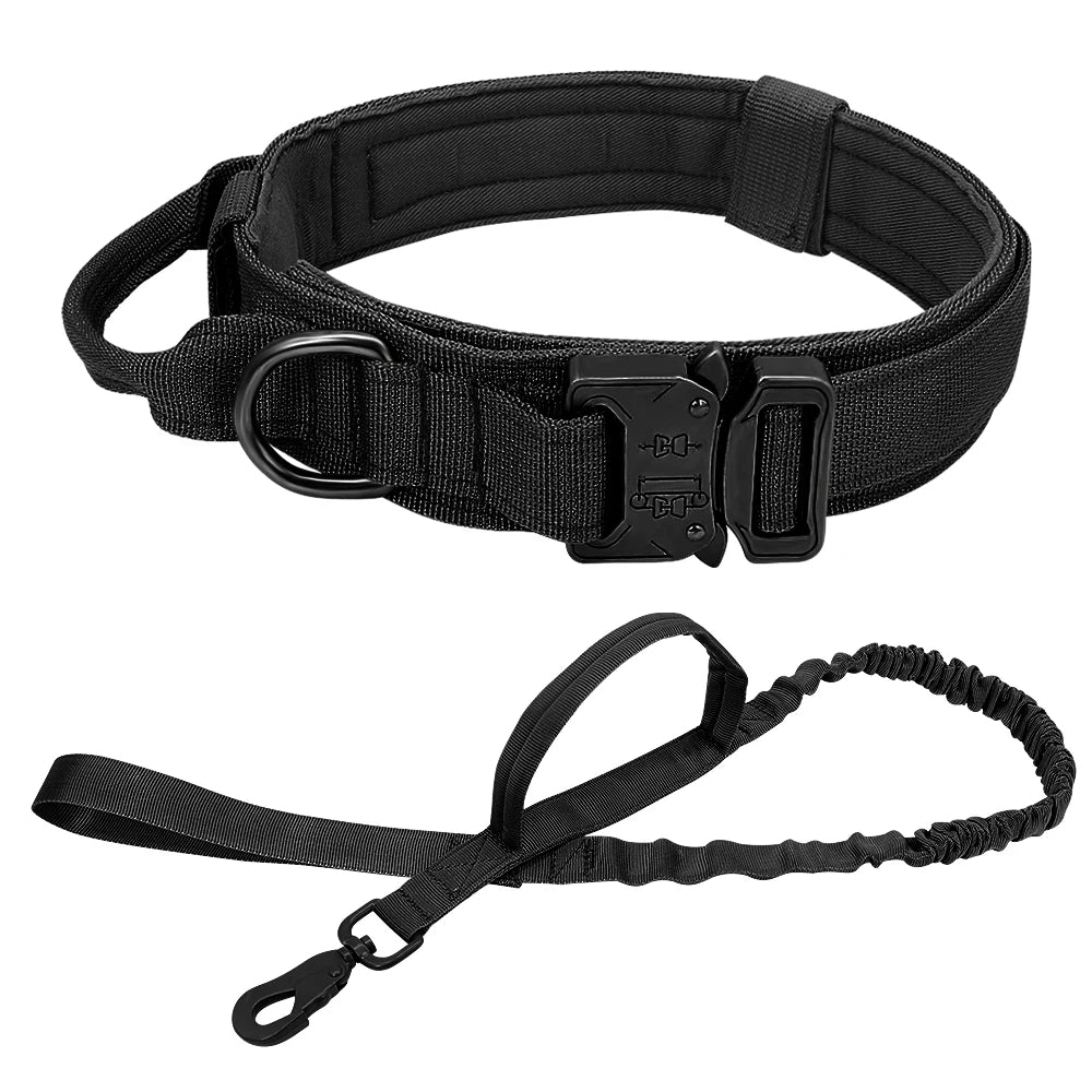 Strong Dog Military Tactical Collar Pet Bungee Leash Durable Nylon Pet Training Collars With Handle Large Dogs French Bulldog