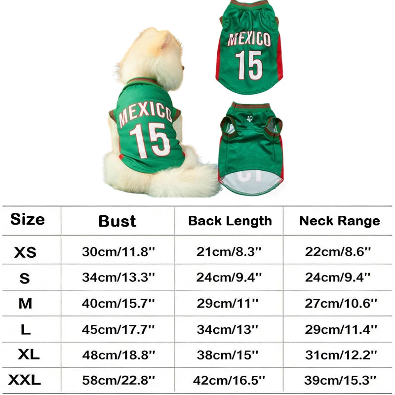 Pet Soccer Jersey Dog & Cat Breathable Mesh T-Shirt Summer Puppy Sports Vest