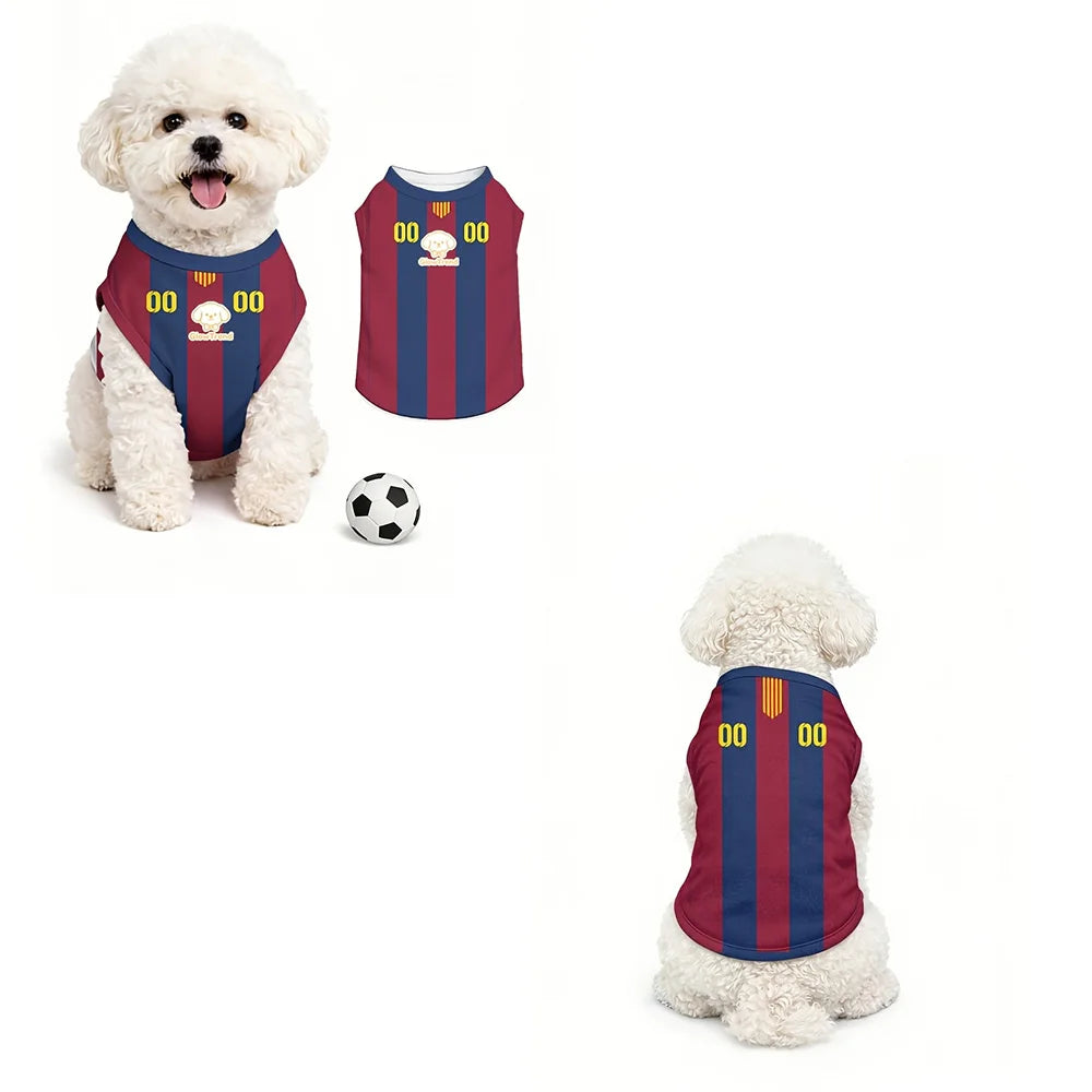 Dog Soccer Jersey Breathable Mesh Vest Football T-Shirt for Dogs & Cats Puppy