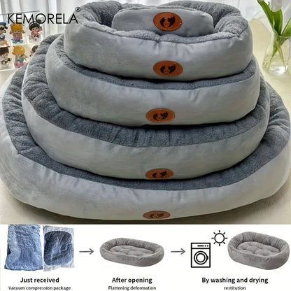 Plush Oval Pet Bed 🐾🛏️