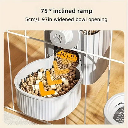Automatic Pet Water Dispenser and Feeder Set, Hanging Water Dispenser, Automatic Cat Feeder, Dog Hanging Cage Water and Food Supplies, Cat Bowl, Dog Food Bowl