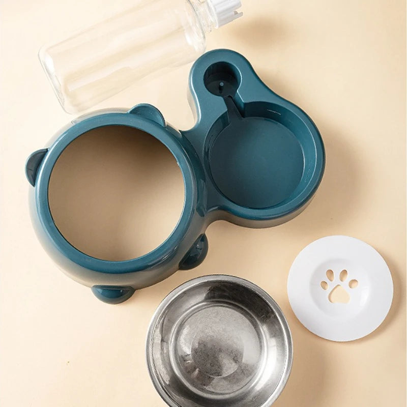 Slanted Pet Feeder & Water Dispenser 🐶🐱💧