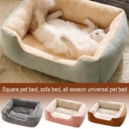 Square Nest Pet Large Dog Bed for Small Medium Dogs Soft Fleece Nest Big Dog Sofa Bed Winter Warm Cat House for Pet ﻿