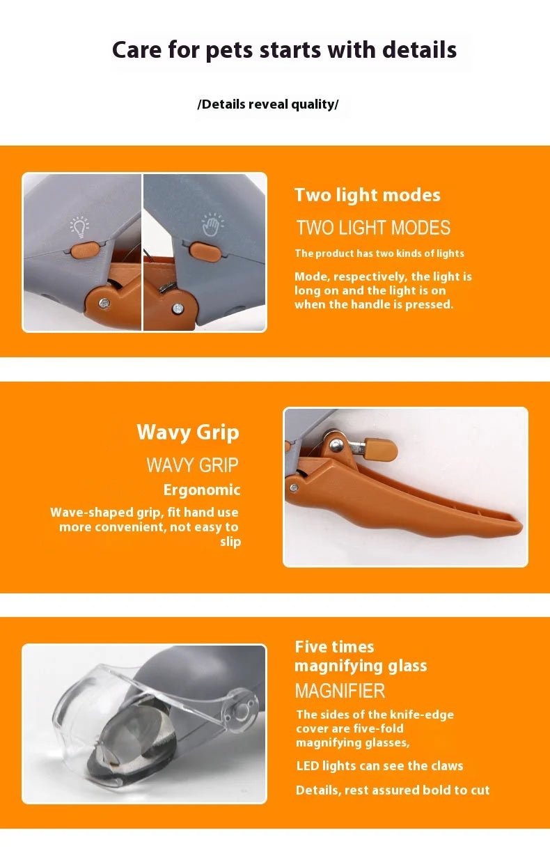 Professional Pet Nail Clipper Scissors With LED Light Cat Dog Nail Clippers Tool Scissors Nail Toeclaw Cutter Scissors Pet Suppl