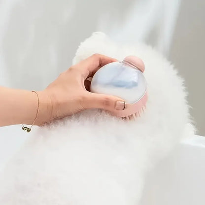 Dog Bath Brush with Soap Dispenser Silicone Bristle Pet Grooming Massage Shampoo Dog Brush Haired Dogs Cats Plastic Bathing Tool