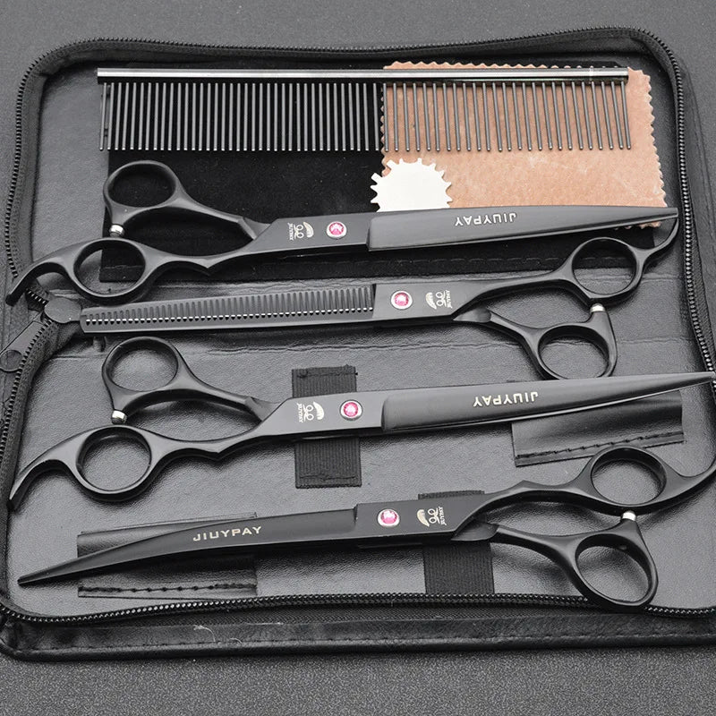 Professional Grooming Shears For Dogs Pet Hair Grooming Scissors Kit with Safety Round Tip