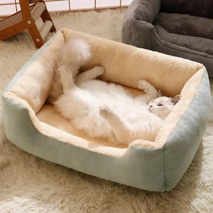 Square Nest Pet Large Dog Bed for Small Medium Dogs Soft Fleece Nest Big Dog Sofa Bed Winter Warm Cat House for Pet ﻿