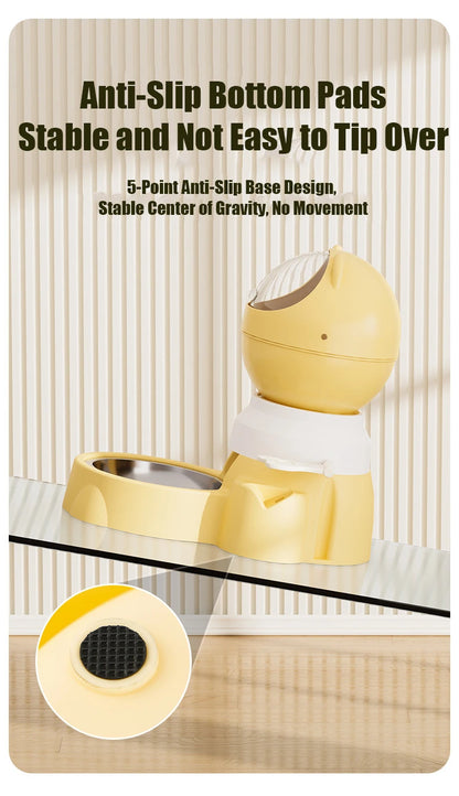 Push-Button Automatic Pet Feeder - Large Capacity Anti-Spill Food Dispenser for Cats & Dogs