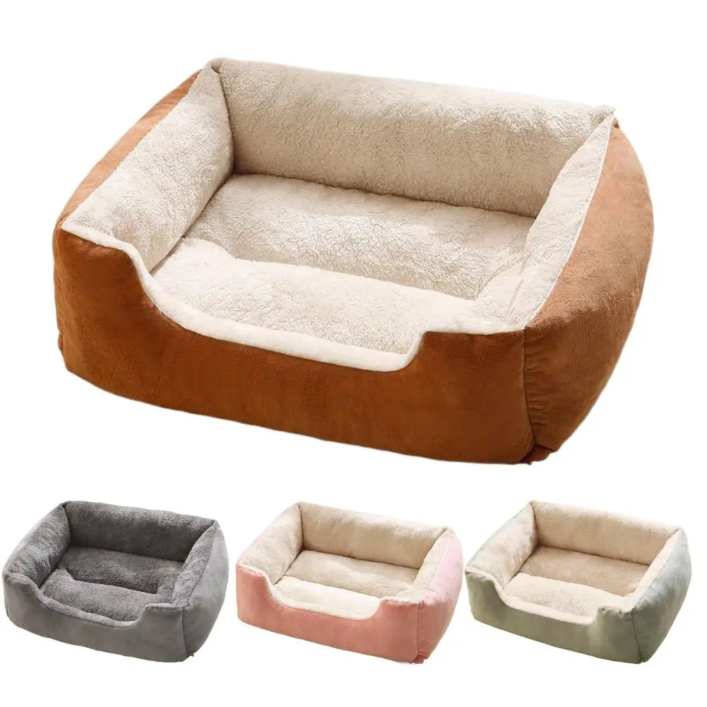 Square Nest Pet Large Dog Bed for Small Medium Dogs Soft Fleece Nest Big Dog Sofa Bed Winter Warm Cat House for Pet ﻿