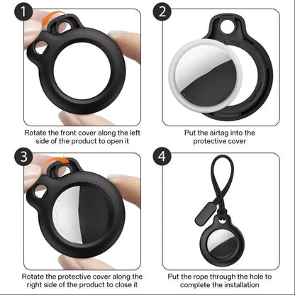 AirTag protective case with lanyard, scratch-resistant, 360-degree all-around protection, AirTag keychain accessory, AirTag stor