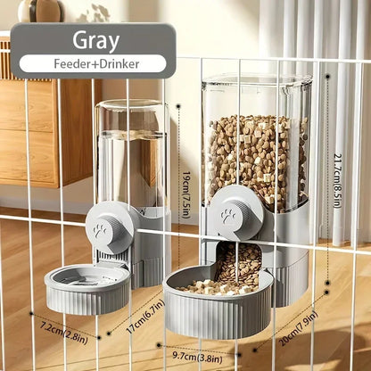 Automatic Pet Water Dispenser and Feeder Set, Hanging Water Dispenser, Automatic Cat Feeder, Dog Hanging Cage Water and Food Supplies, Cat Bowl, Dog Food Bowl