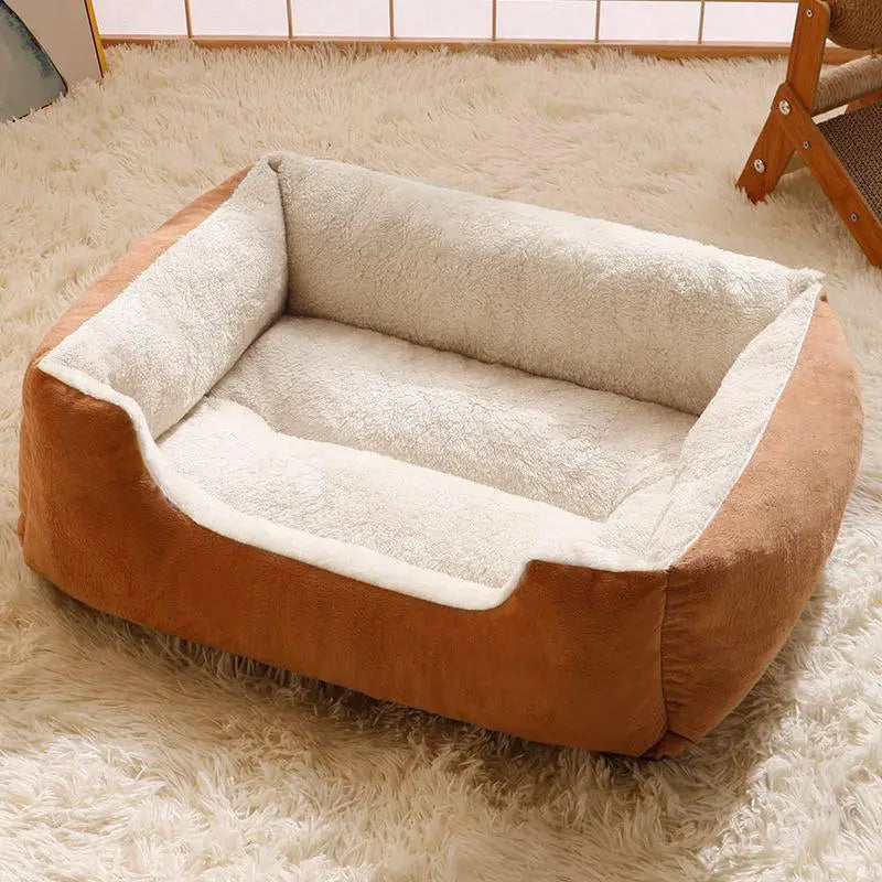 Square Nest Pet Large Dog Bed for Small Medium Dogs Soft Fleece Nest Big Dog Sofa Bed Winter Warm Cat House for Pet ﻿
