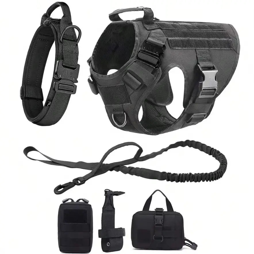 Tactical Vest Pet German Shepherd Golden Retriever Tactical Training Dog Harness and Leash Set For All Breeds Dogs
