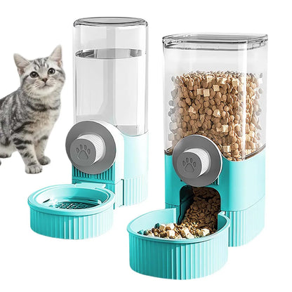 Automatic Pet Water Dispenser and Feeder Set, Hanging Water Dispenser, Automatic Cat Feeder, Dog Hanging Cage Water and Food Supplies, Cat Bowl, Dog Food Bowl