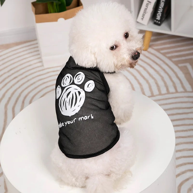 Pet Dog Summer Mesh Jersey T-Shirt Breathable Vest for Small & Large Dogs Cats