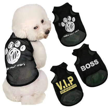 Pet Dog Summer Mesh Jersey T-Shirt Breathable Vest for Small & Large Dogs Cats