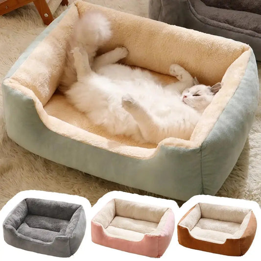 Square Nest Pet Large Dog Bed for Small Medium Dogs Soft Fleece Nest Big Dog Sofa Bed Winter Warm Cat House for Pet ﻿