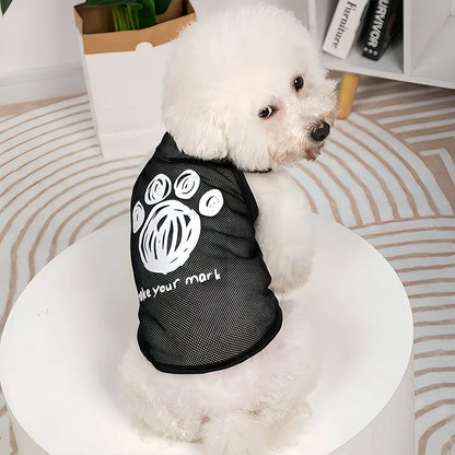 Pet Dog Summer Mesh Jersey T-Shirt Breathable Vest for Small & Large Dogs Cats