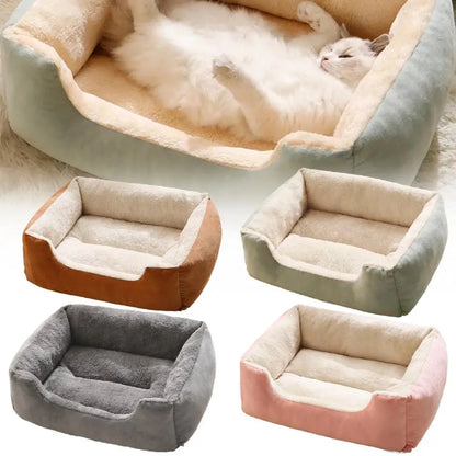 Square Nest Pet Large Dog Bed for Small Medium Dogs Soft Fleece Nest Big Dog Sofa Bed Winter Warm Cat House for Pet ﻿