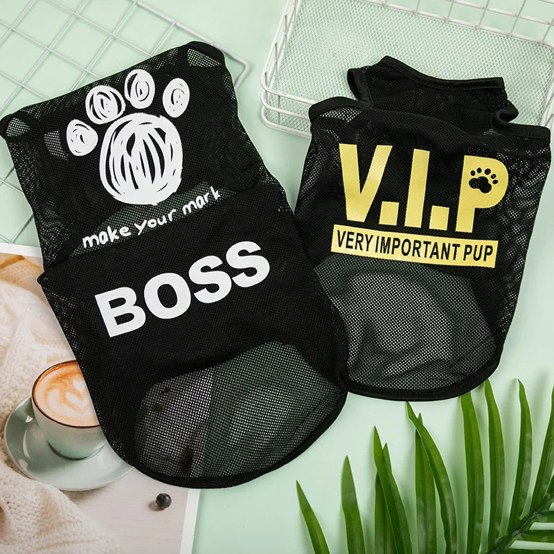 Pet Dog Summer Mesh Jersey T-Shirt Breathable Vest for Small & Large Dogs Cats