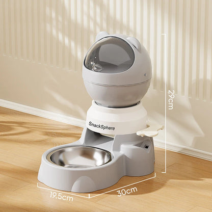 Push-Button Automatic Pet Feeder - Large Capacity Anti-Spill Food Dispenser for Cats & Dogs