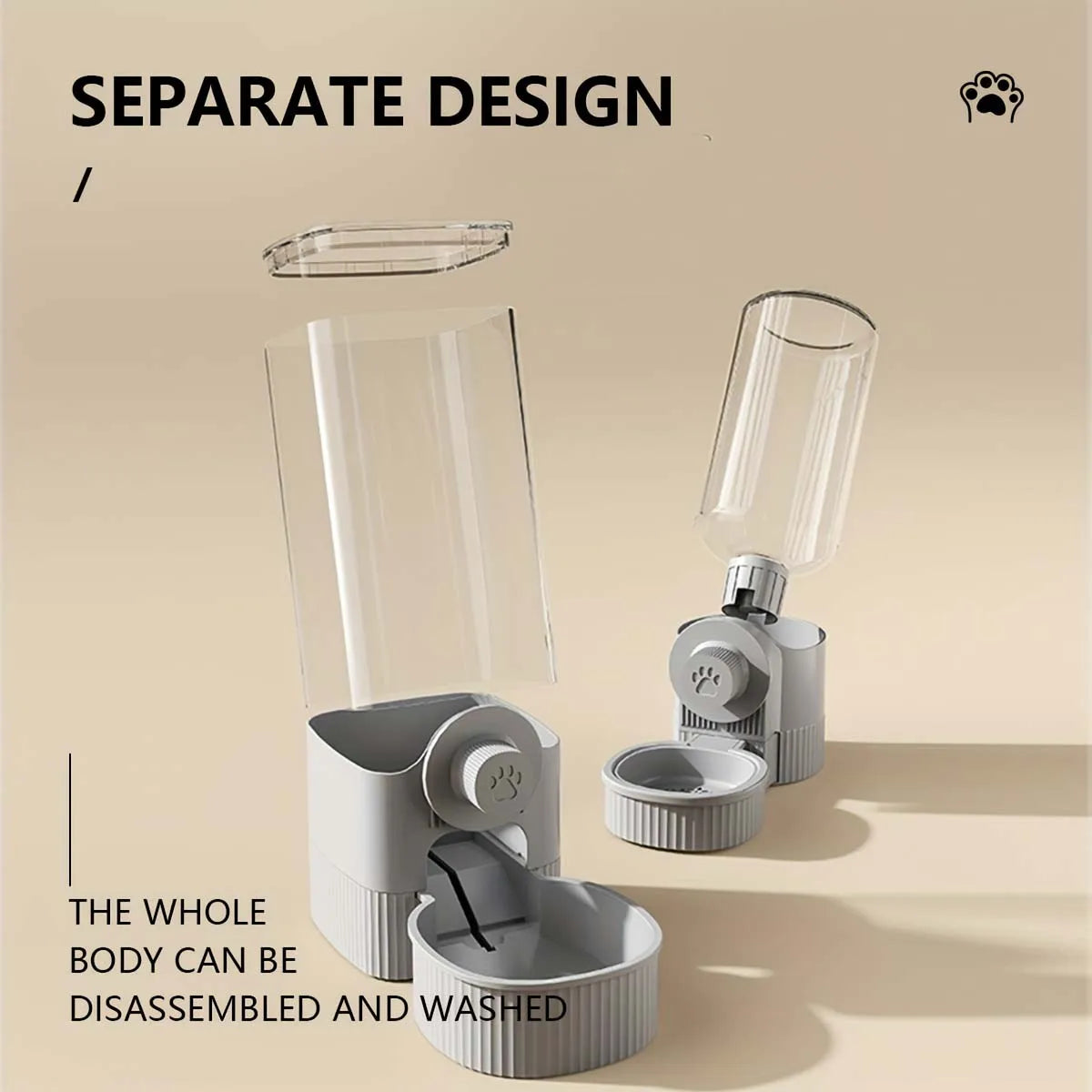 Automatic Pet Water Dispenser and Feeder Set, Hanging Water Dispenser, Automatic Cat Feeder, Dog Hanging Cage Water and Food Supplies, Cat Bowl, Dog Food Bowl