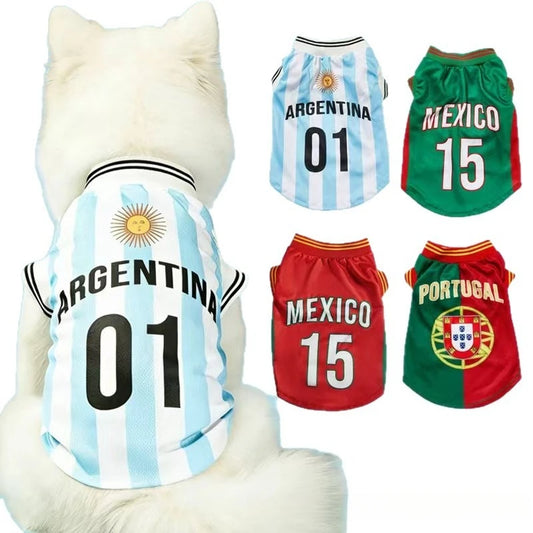 Breathable Mesh Pet Jersey Summer Dogs Soccer Clothes T-shirts Sleeveless Puppy Vest for Teddy Chihuahua Bichon Pets Supplies