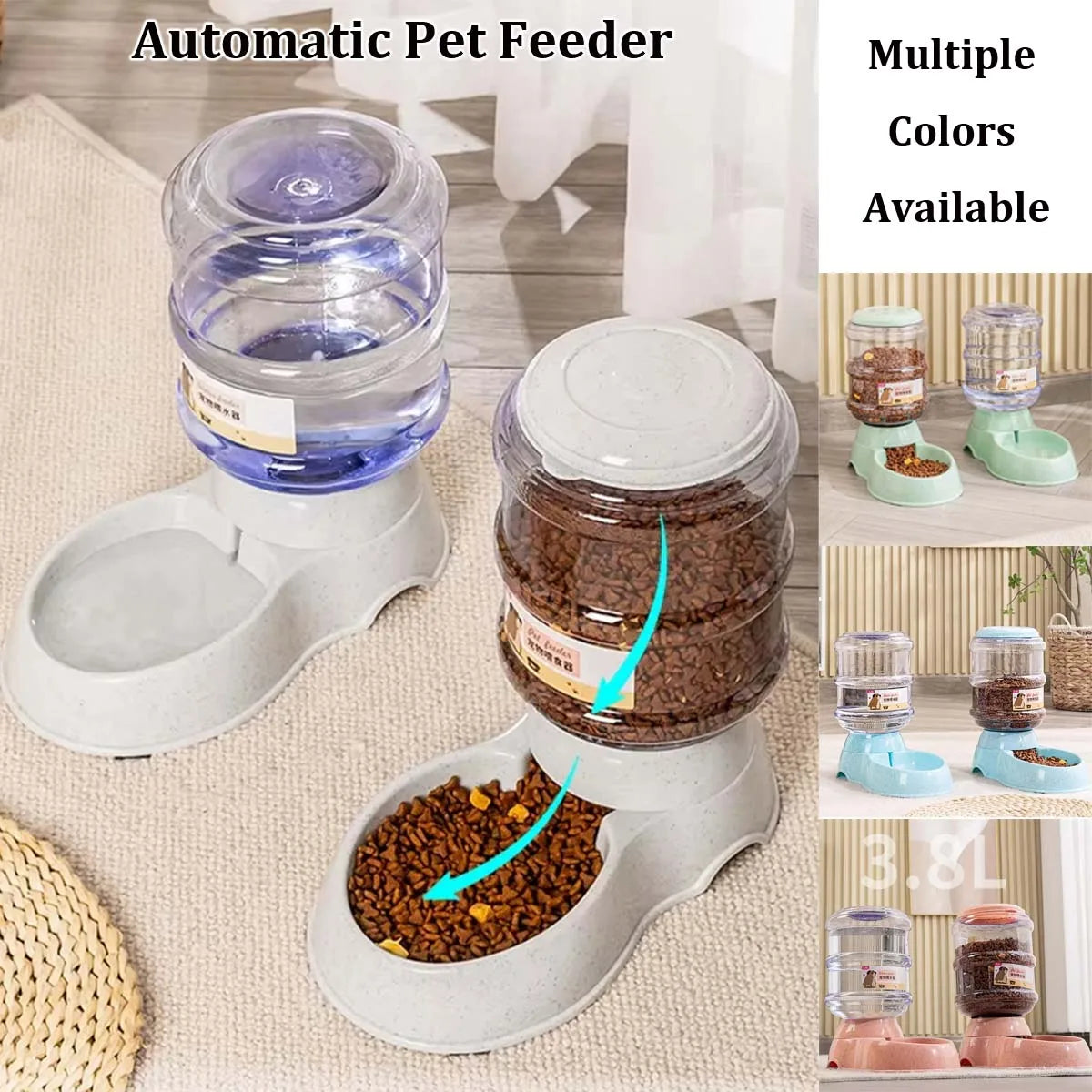 3.8L Automatic Pet Feeder 🐶🐱💧