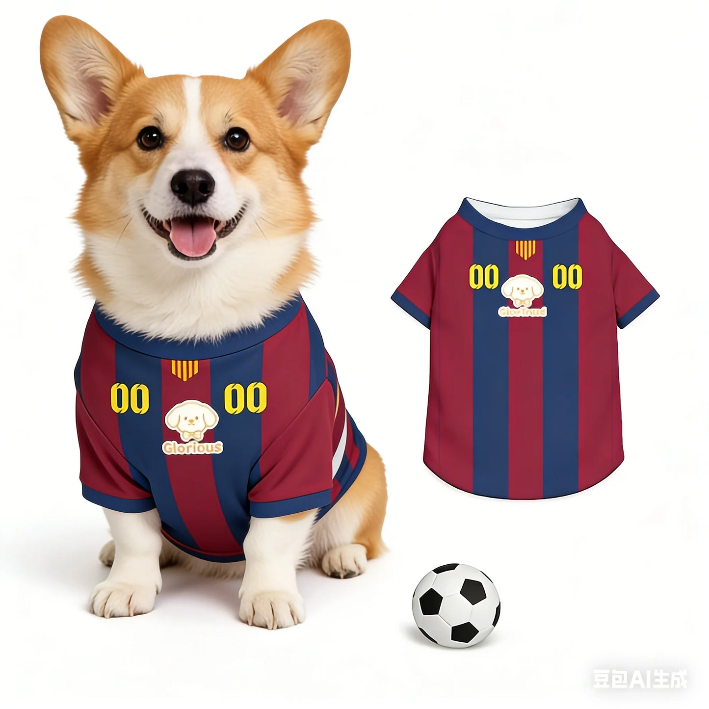 Dog Soccer Jersey Breathable Mesh Vest Football T-Shirt for Dogs & Cats Puppy