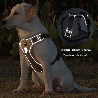 Anti-Pull Reflective Dog Harness with Multi-Point Adjustment No Pull Pet Vest for Pet Dogs Chew Proof and Durable