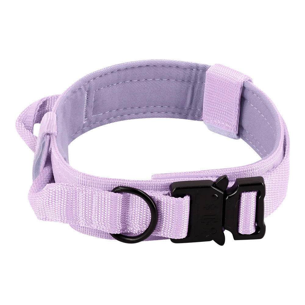 Tactical Dog Collar with Handle Adjustable Military Nylon Collar Comfortable & Durable Heavy Duty for Medium and Large Dogs