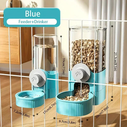Automatic Pet Water Dispenser and Feeder Set, Hanging Water Dispenser, Automatic Cat Feeder, Dog Hanging Cage Water and Food Supplies, Cat Bowl, Dog Food Bowl