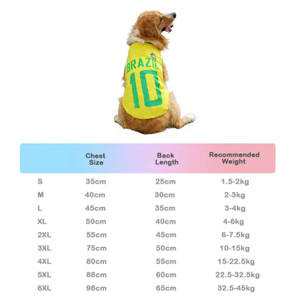 Pet Soccer Jersey Dog & Cat Breathable Mesh T-Shirt Summer Puppy Sports Vest