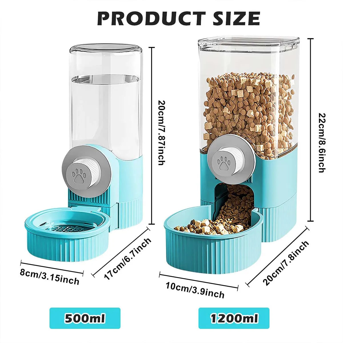 Automatic Pet Water Dispenser and Feeder Set, Hanging Water Dispenser, Automatic Cat Feeder, Dog Hanging Cage Water and Food Supplies, Cat Bowl, Dog Food Bowl