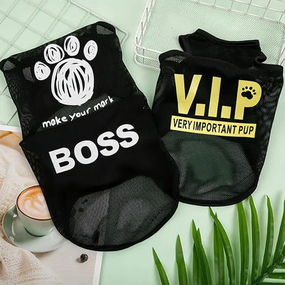 Pet Dog Summer Mesh Jersey T-Shirt Breathable Vest for Small & Large Dogs Cats