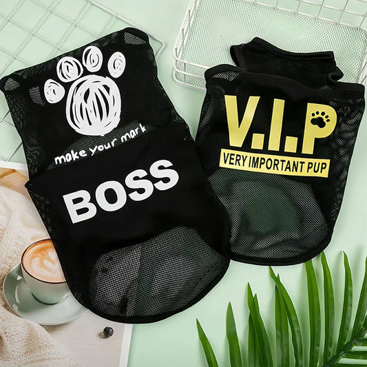 Pet Dog Summer Mesh Jersey T-Shirt Breathable Vest for Small & Large Dogs Cats