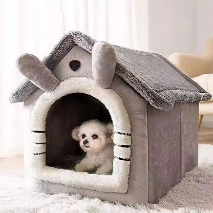 🏠 All-Season Cozy Pet House Bed