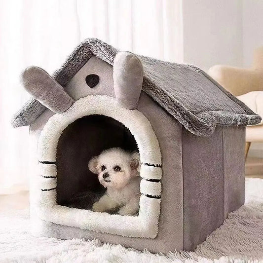 🏠 All-Season Cozy Pet House Bed