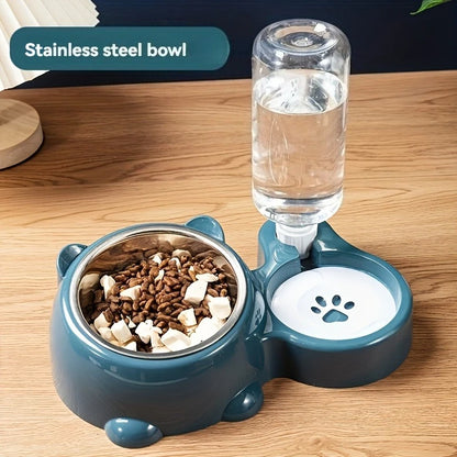 Slanted Pet Feeder & Water Dispenser 🐶🐱💧