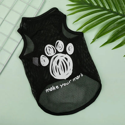 Pet Dog Summer Mesh Jersey T-Shirt Breathable Vest for Small & Large Dogs Cats