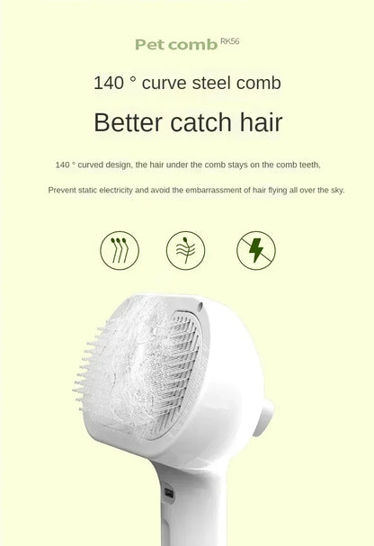 Multifunctional Pet Grooming Tool Combines Steam Spray Floating Hair Removal and Styling for Cats and Dogs All in One Device