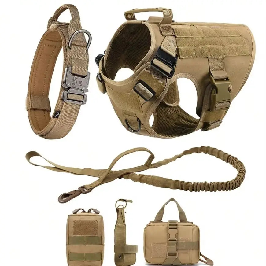 Tactical Vest Pet German Shepherd Golden Retriever Tactical Training Dog Harness and Leash Set For All Breeds Dogs