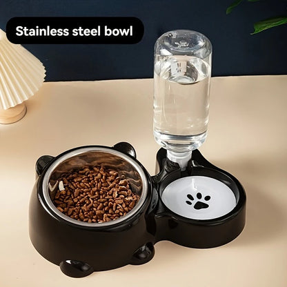 Slanted Pet Feeder & Water Dispenser 🐶🐱💧