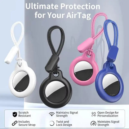 AirTag protective case with lanyard, scratch-resistant, 360-degree all-around protection, AirTag keychain accessory, AirTag stor