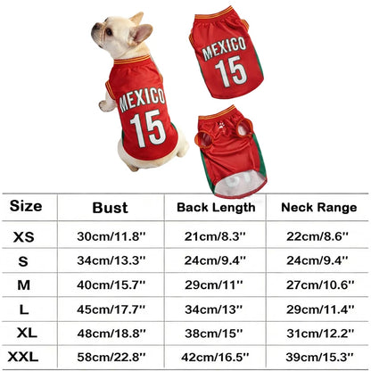 Pet Soccer Jersey Dog & Cat Breathable Mesh T-Shirt Summer Puppy Sports Vest