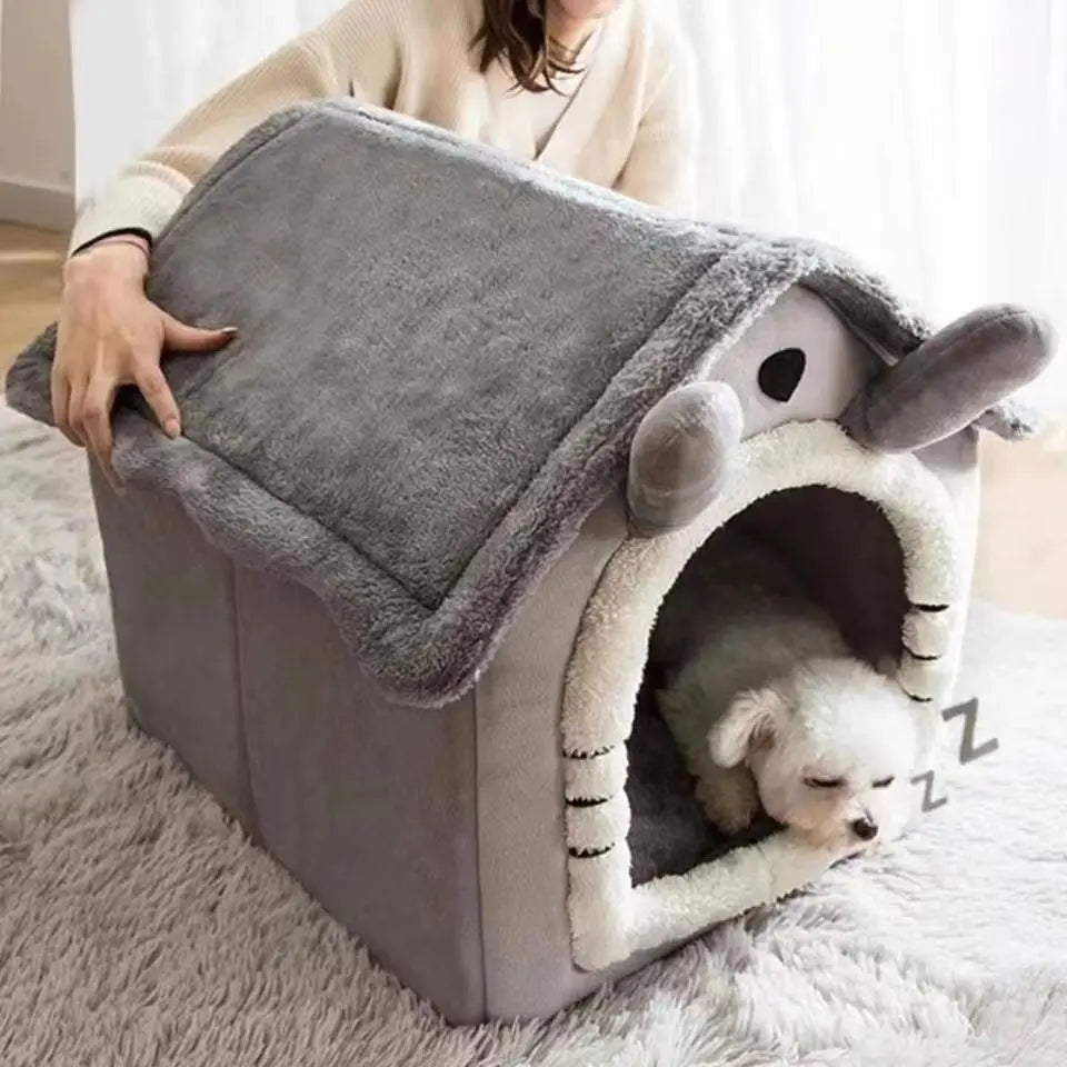🏠 All-Season Cozy Pet House Bed