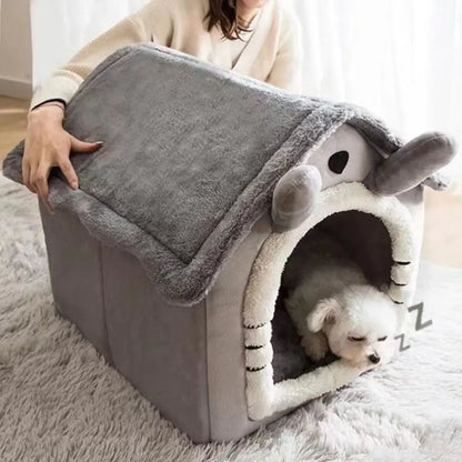 🏠 All-Season Cozy Pet House Bed