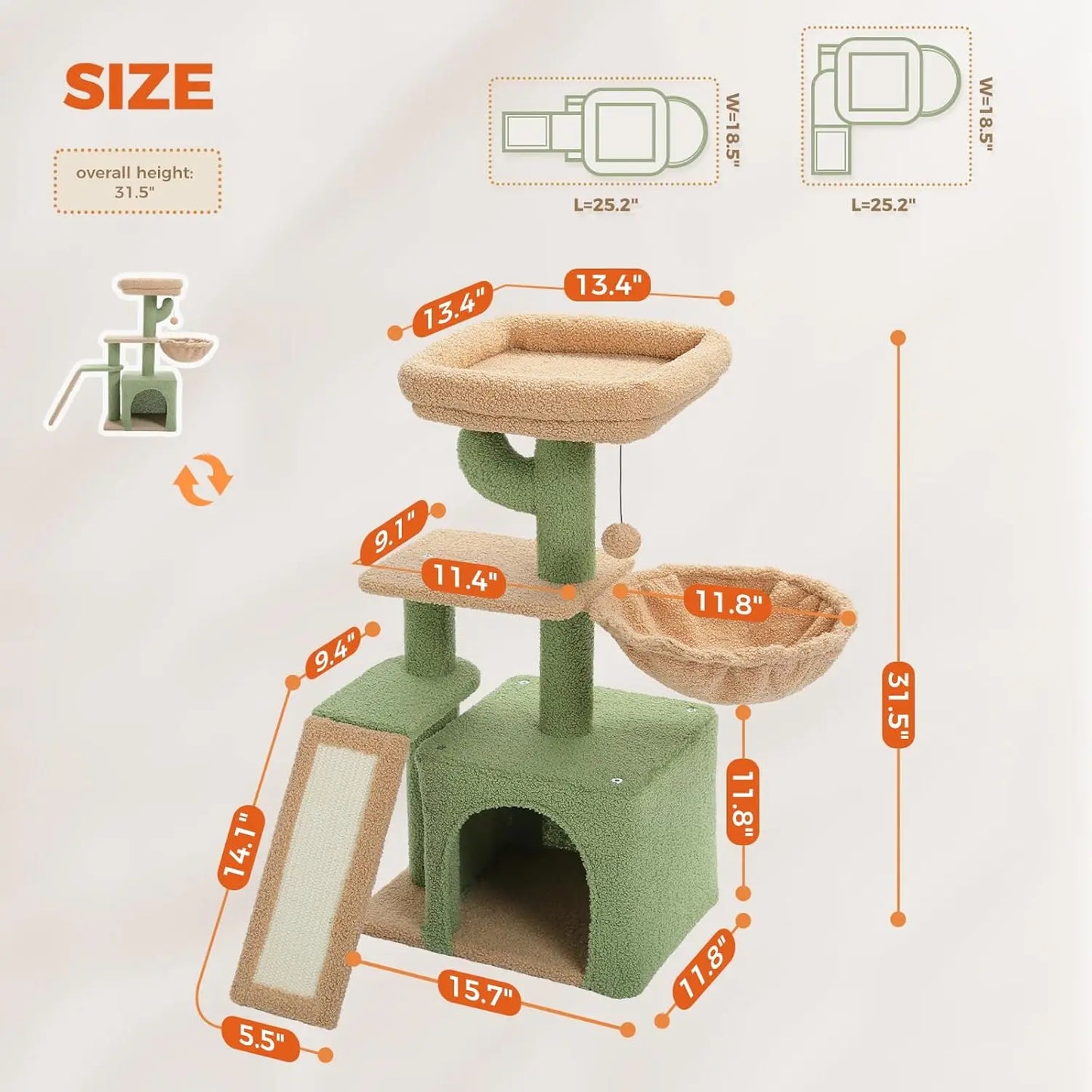Cactus Cat Tree Tower 🌵🐱