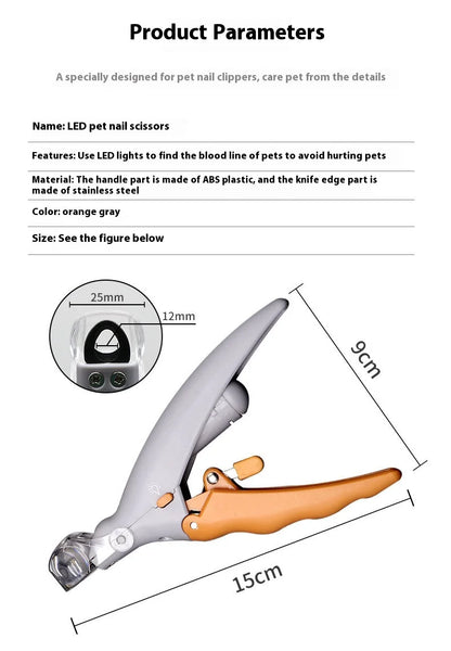 Professional Pet Nail Clipper Scissors With LED Light Cat Dog Nail Clippers Tool Scissors Nail Toeclaw Cutter Scissors Pet Suppl